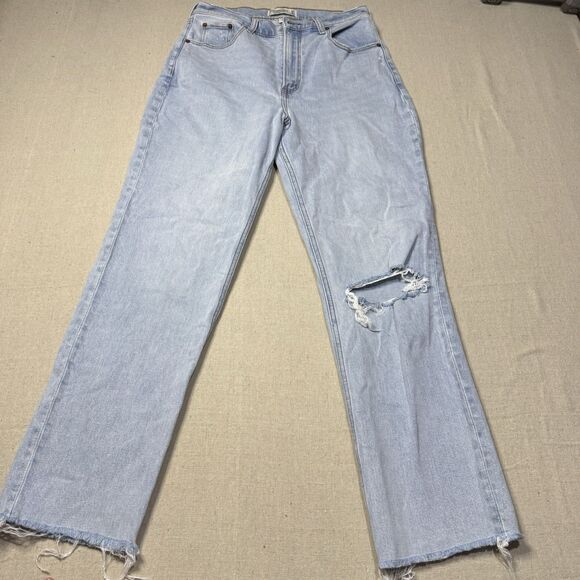 Abercrombie & Fitch Curve Love Ultra High Rise Ankle Straight Jean Sz 28/6 Long - Picture 2 of 7